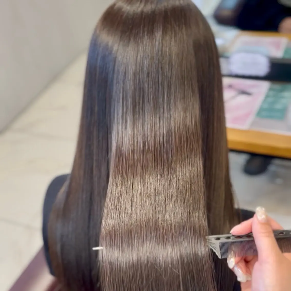 ロング カラー 透明感カラー オリーブカラー 髪質改善 ヘアカラー トリートメント りおな/髪質改善/ カラー /平尾のヘアスタイル