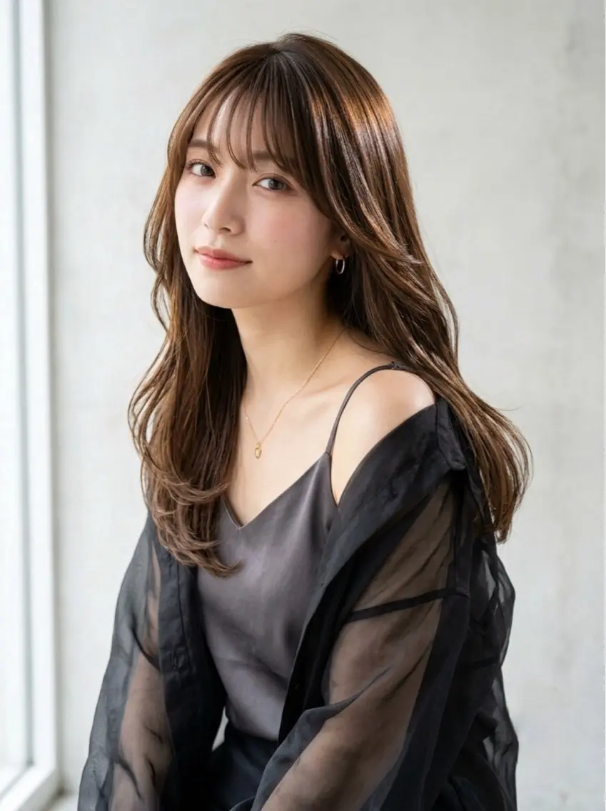 ロング 山田 遥花のヘアスタイル