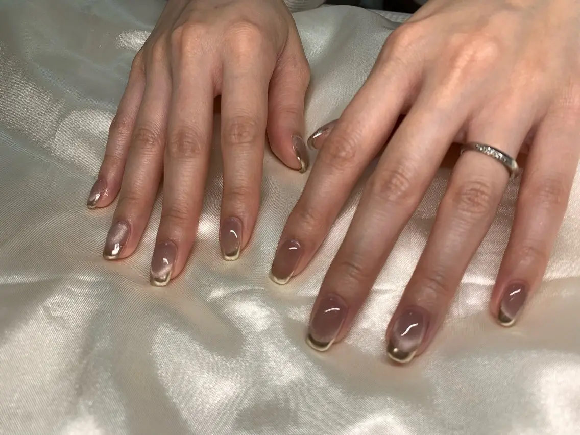 ネイル フレンチネイル ミラーネイル ハンドネイル ANA.CHUO NAILSのネイルデザイン