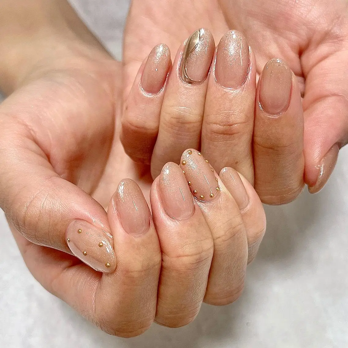 ネイル ドット ミラーネイル ワンカラーネイル ステラ marikominoのネイルデザイン