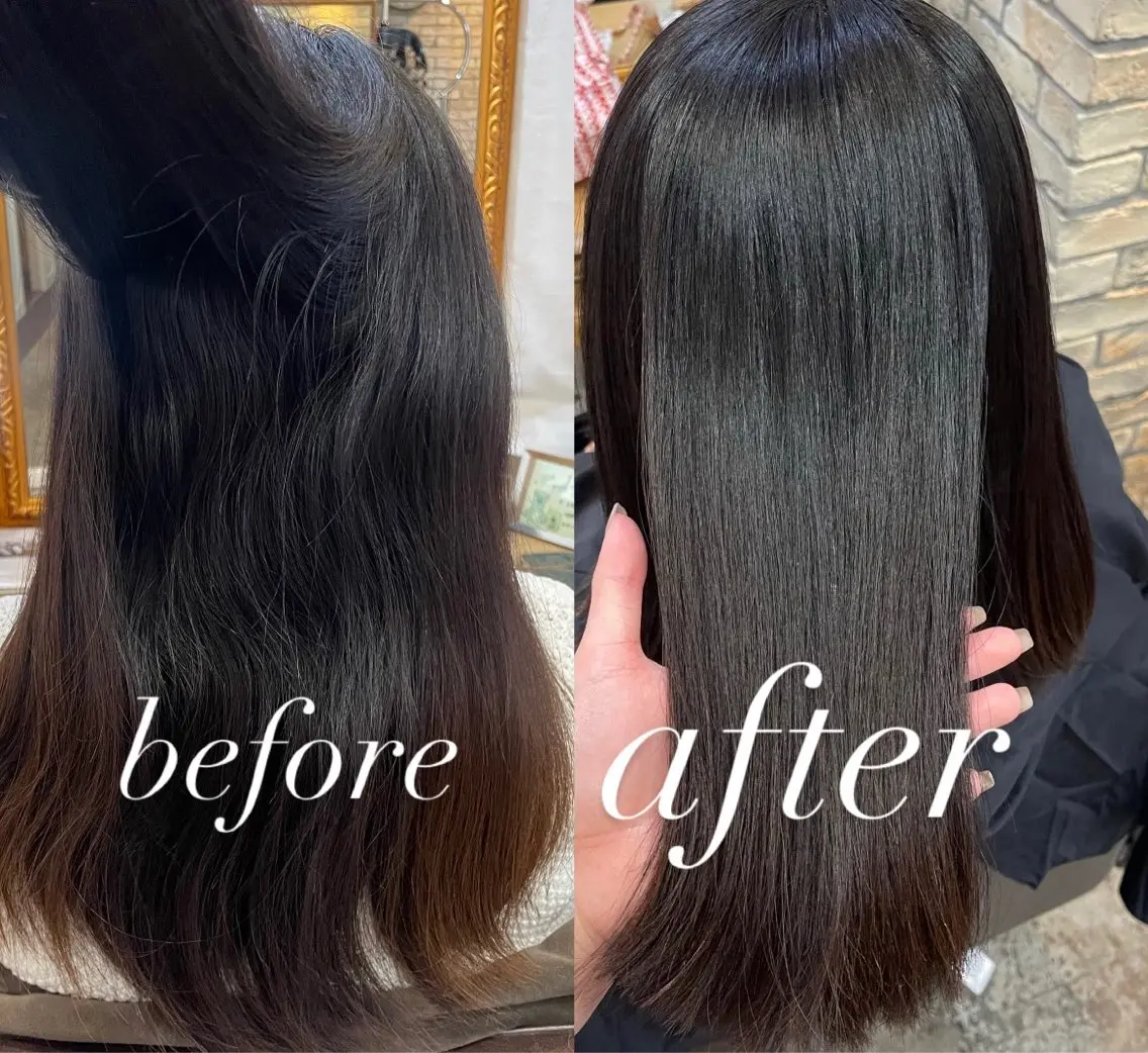 ミディアム カット ヘアカラー 縮毛矯正 トリートメント 髪質改善特化🫧韓国 🇰🇷amiruのヘアスタイル