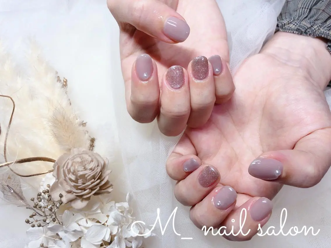 ネイル ジェルネイル パラジェル シンプルネイル M_ nail salonのネイルデザイン