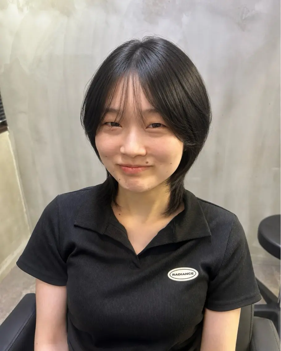 ミディアム 韓国風ヘア ウルフカット カット トリートメント ヘッドスパ 久木原 ゆりのヘアスタイル