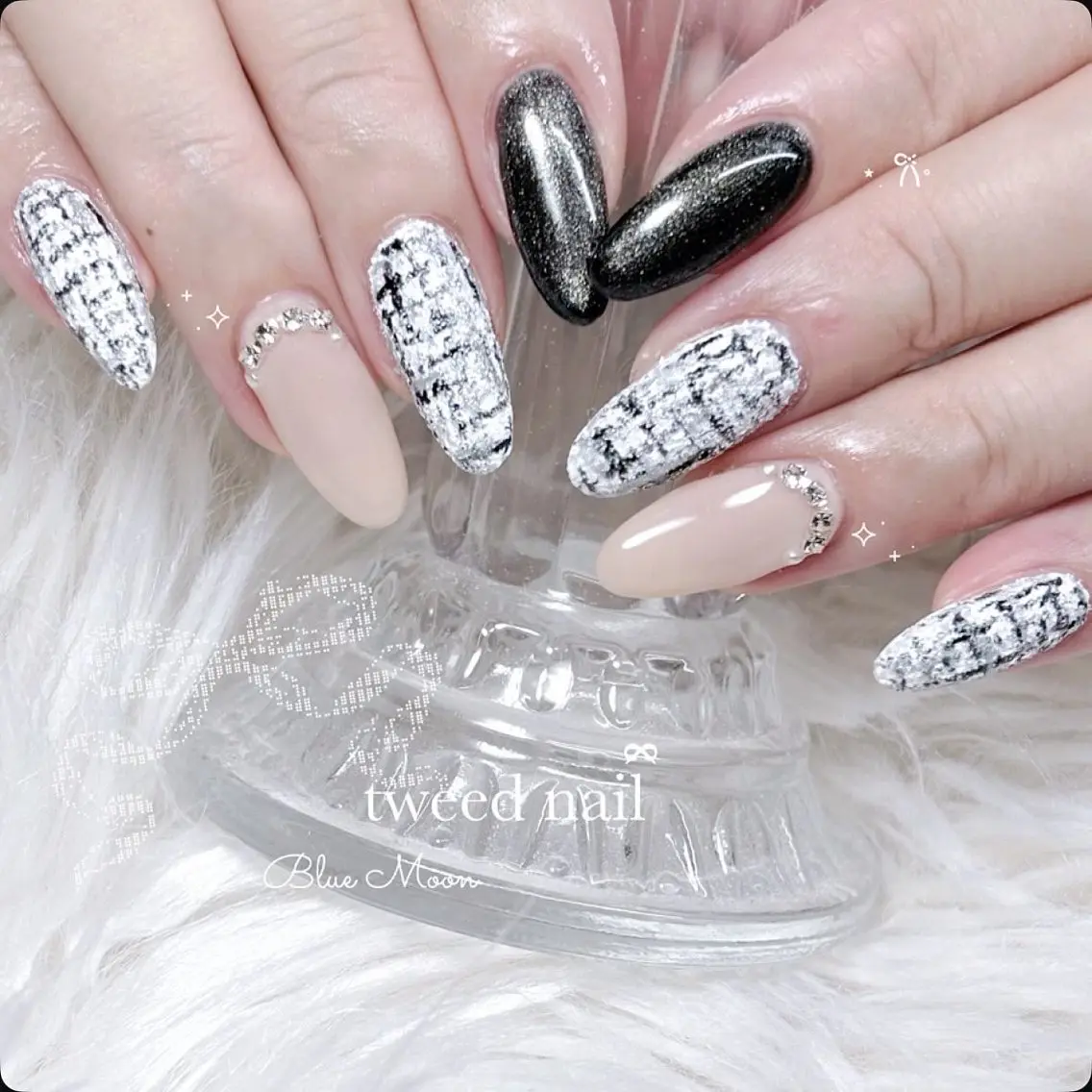 ネイル ツイードネイル ハンドネイル フットネイル nail salon Blue Moonのネイルデザイン