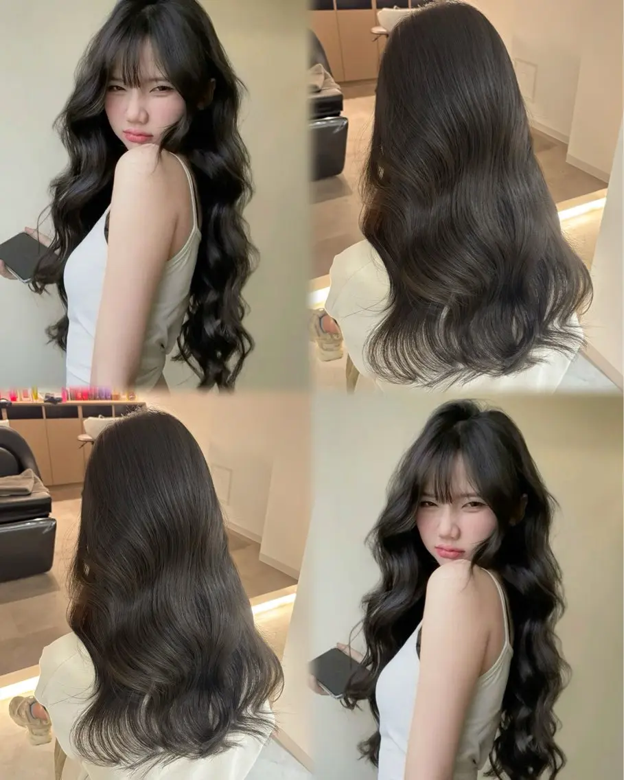 ロング カラー ベージュカラー ブリーチ ブラウンカラー ケアブリーチ カシス ヘアカラー 🎀韓国ヘア× 透明感カラー🎀正源のヘアスタイル