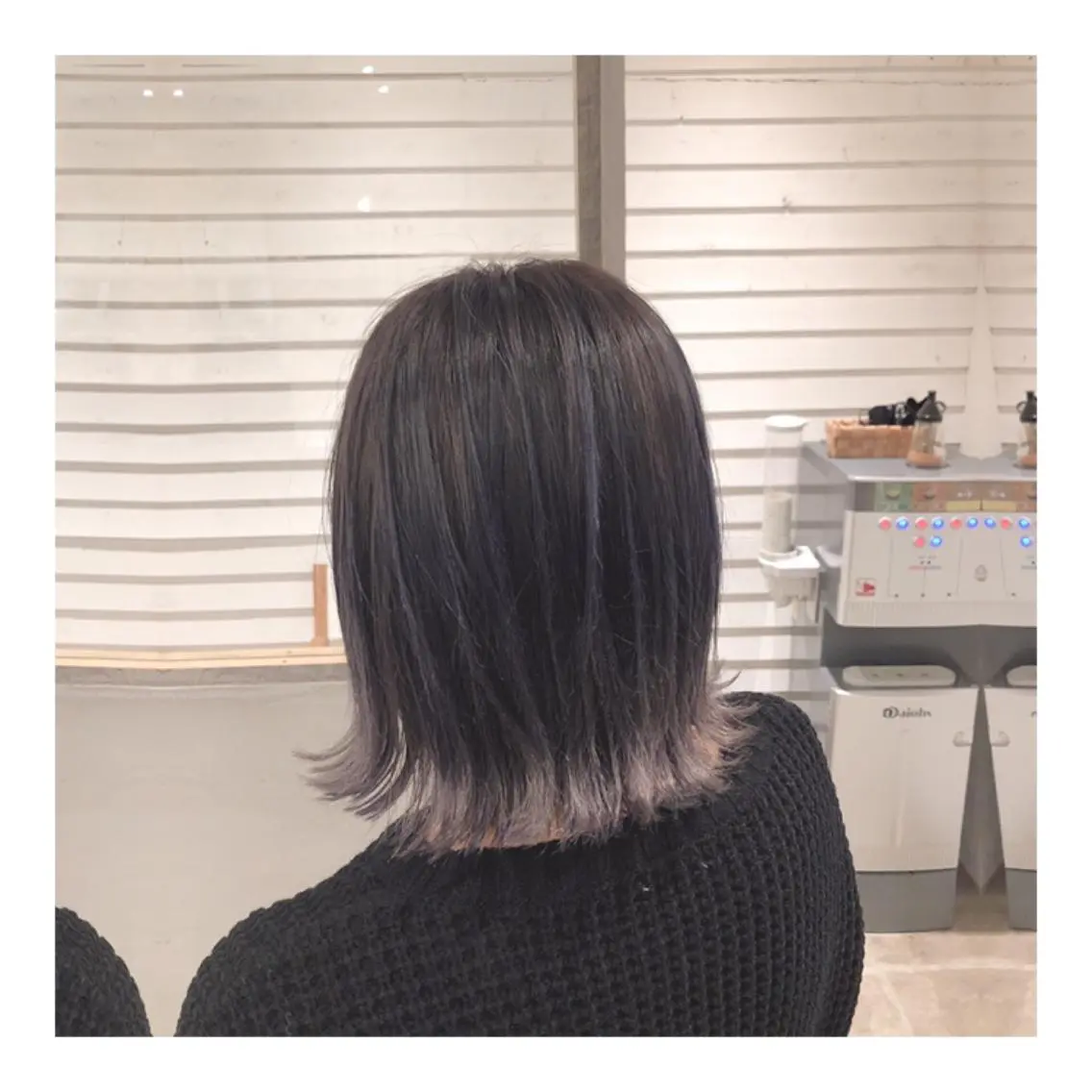 ミディアム カラー ブルーカラー ブルージュ 透明感カラー 髪質改善.縮毛矯正 ×韓国ヘアyukiのヘアスタイル
