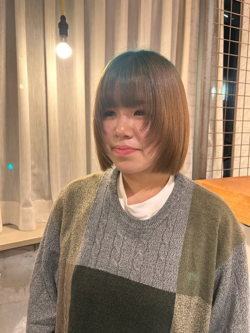 ミディアム カラー 顔まわりレイヤー 顔周りカット レイヤーカット keen 立川のヘアスタイル