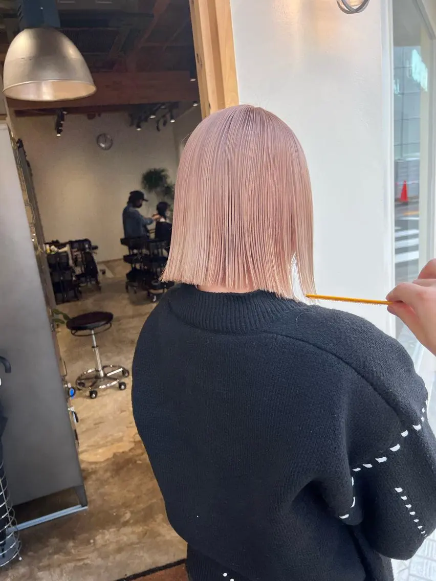 【圧倒的艶髪ハイトーン🍀】ダブルカラー+資生堂髪質改善トリートメントの写真