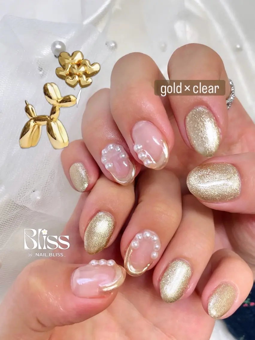 ネイル ゴールド ハンドネイル NAIL BLISSのネイルデザイン