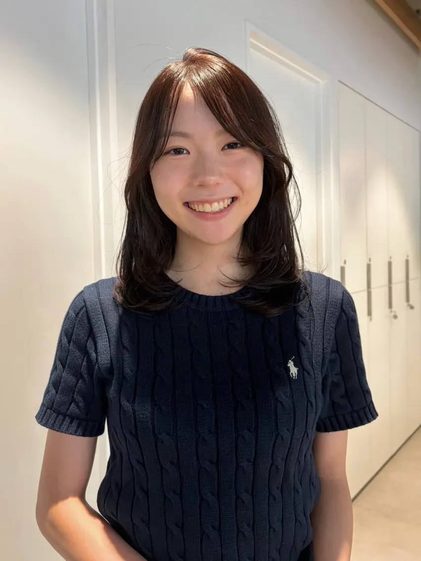 カラー ブラウンカラー 透明感カラー ヘアカラー 大庭 鈴歌のヘアスタイル
