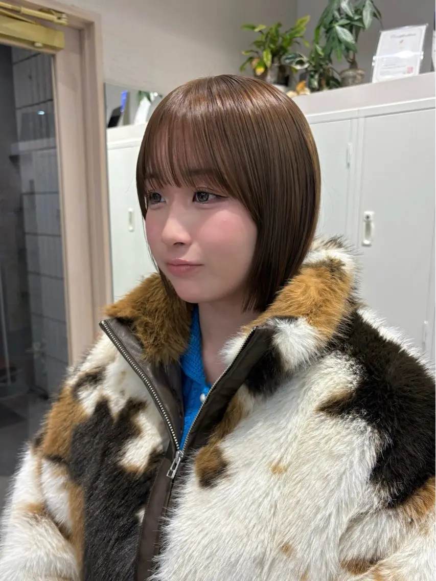 ミディアム カラー ベージュカラー ブリーチ 透明感カラー ヘーゼル ブリーチなしカラー カット ヘアカラー トリートメント 艶カラー/レイヤー /atsumi🪷のヘアスタイル