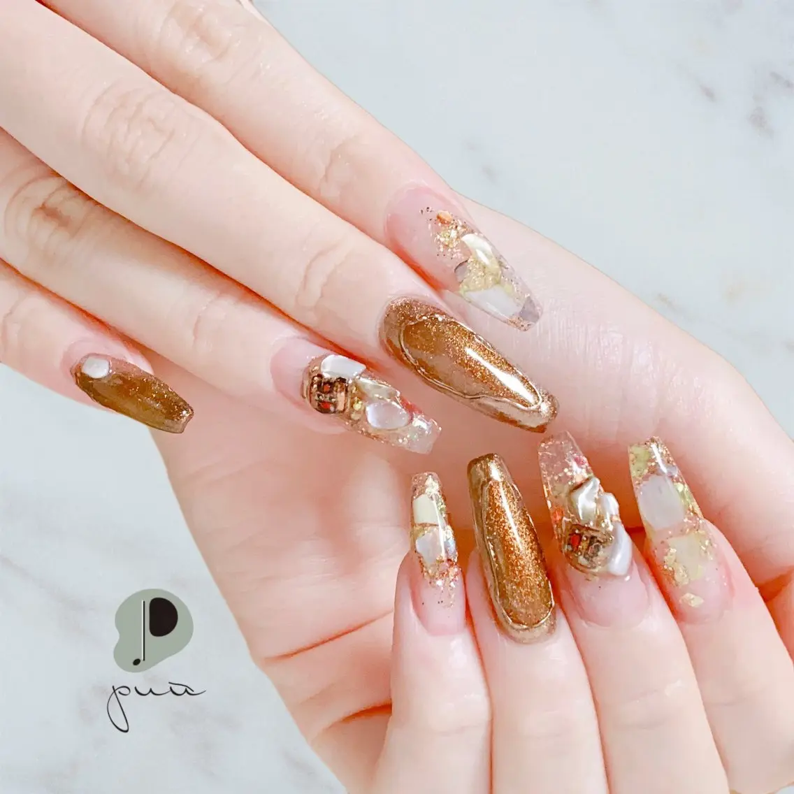 ネイル アートネイル ロングネイル マグネットネイル ミラーネイル スカルプネイル ハンドネイル Nail salon puu kyotoのネイルデザイン
