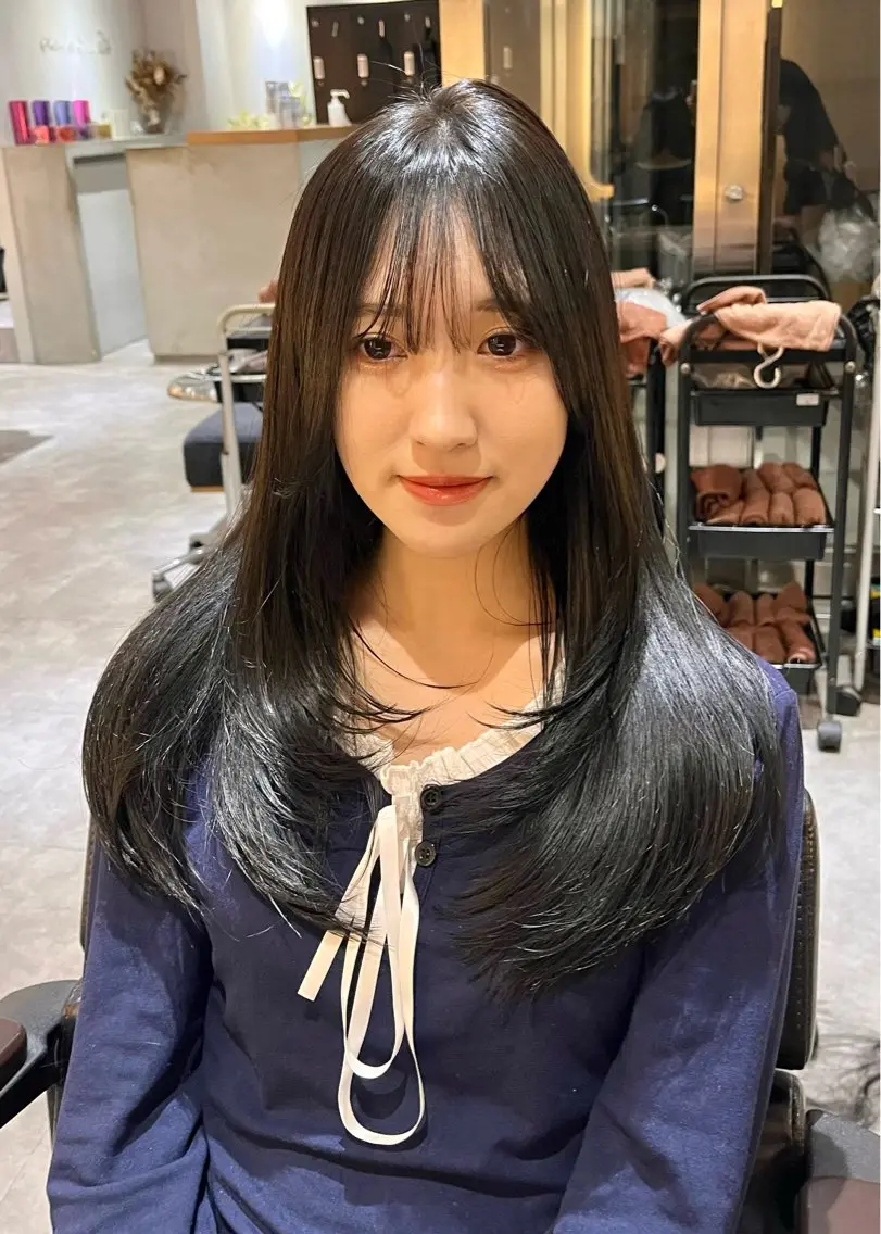 ロング カラー レイヤーカット カット ヘアカラー ロングカット/ うる艶カラー/ユイのヘアスタイル