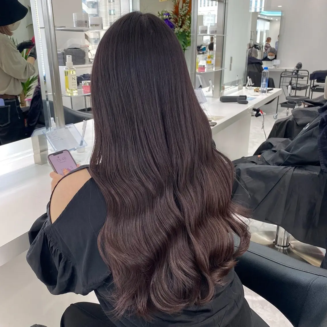 セミロング カラー センターパート特化 井上健太のヘアスタイル