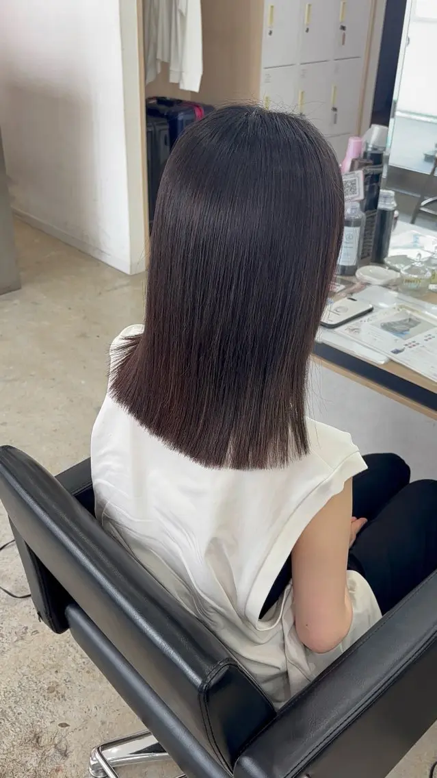 セミロング カラー パーマ カット ヘアカラー 縮毛矯正 トリートメント 🪽髪質改善縮毛矯正 🤍MIU🤍のヘアスタイル