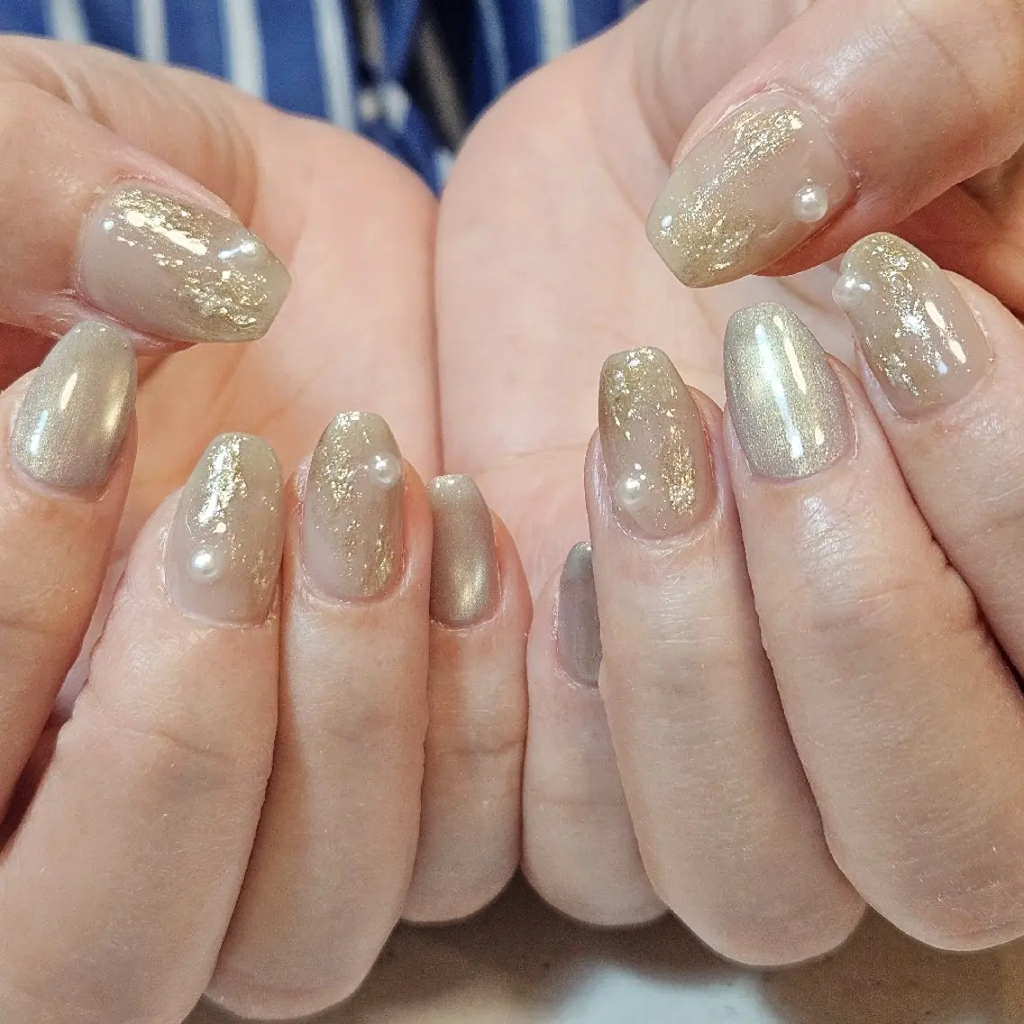 ネイル マグネットネイル 夏ネイル ハンドネイル Nailsalon manoのネイルデザイン