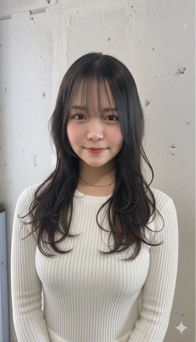 ロング レイヤーカット カット ヘアカラー kato himariのヘアスタイル