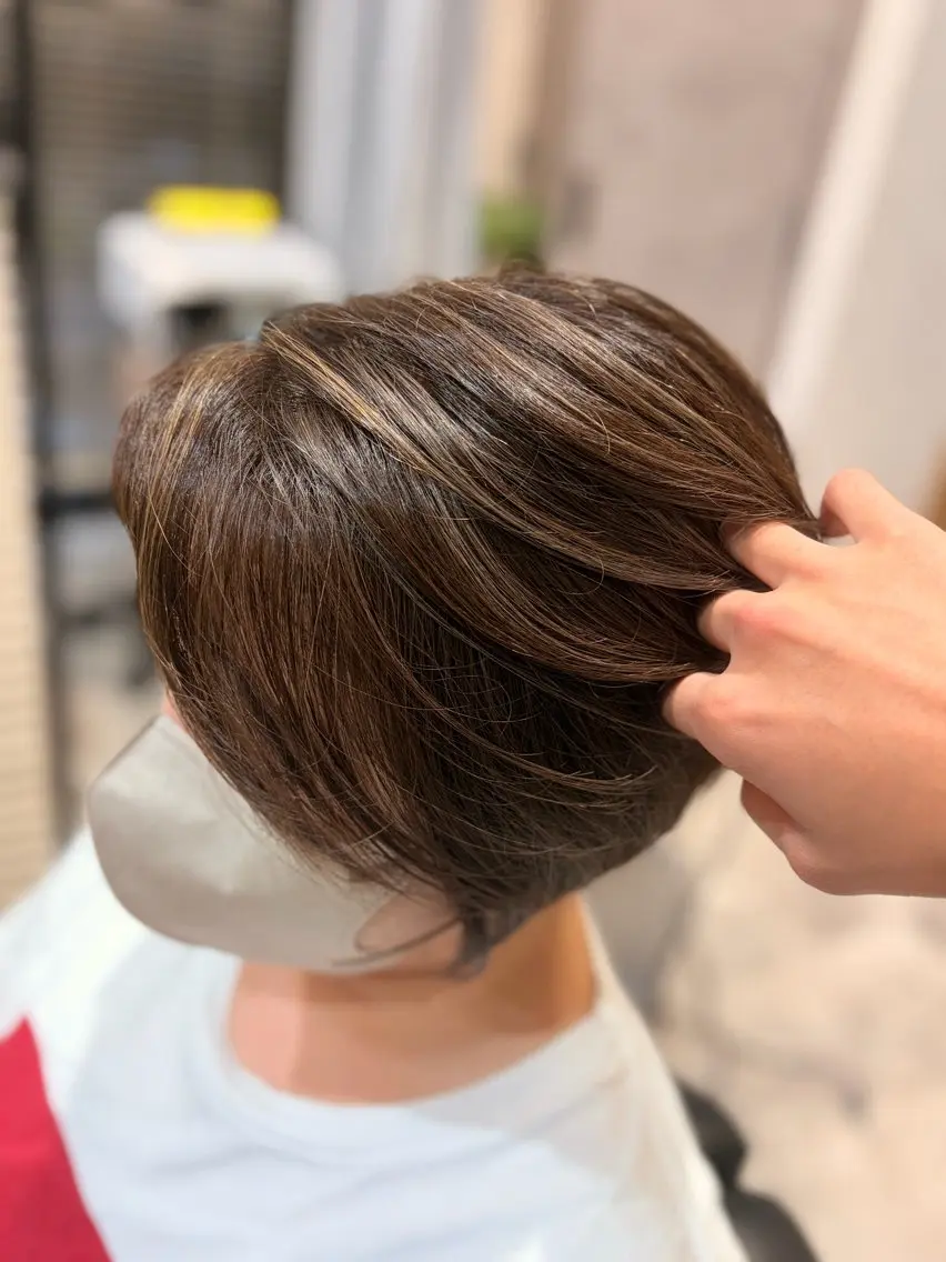 ショート カラー ブラウンカラー ハイライトカラー ハイライト ヘアカラー 髪質改善/デザイン カラー✨西澤駿のヘアスタイル