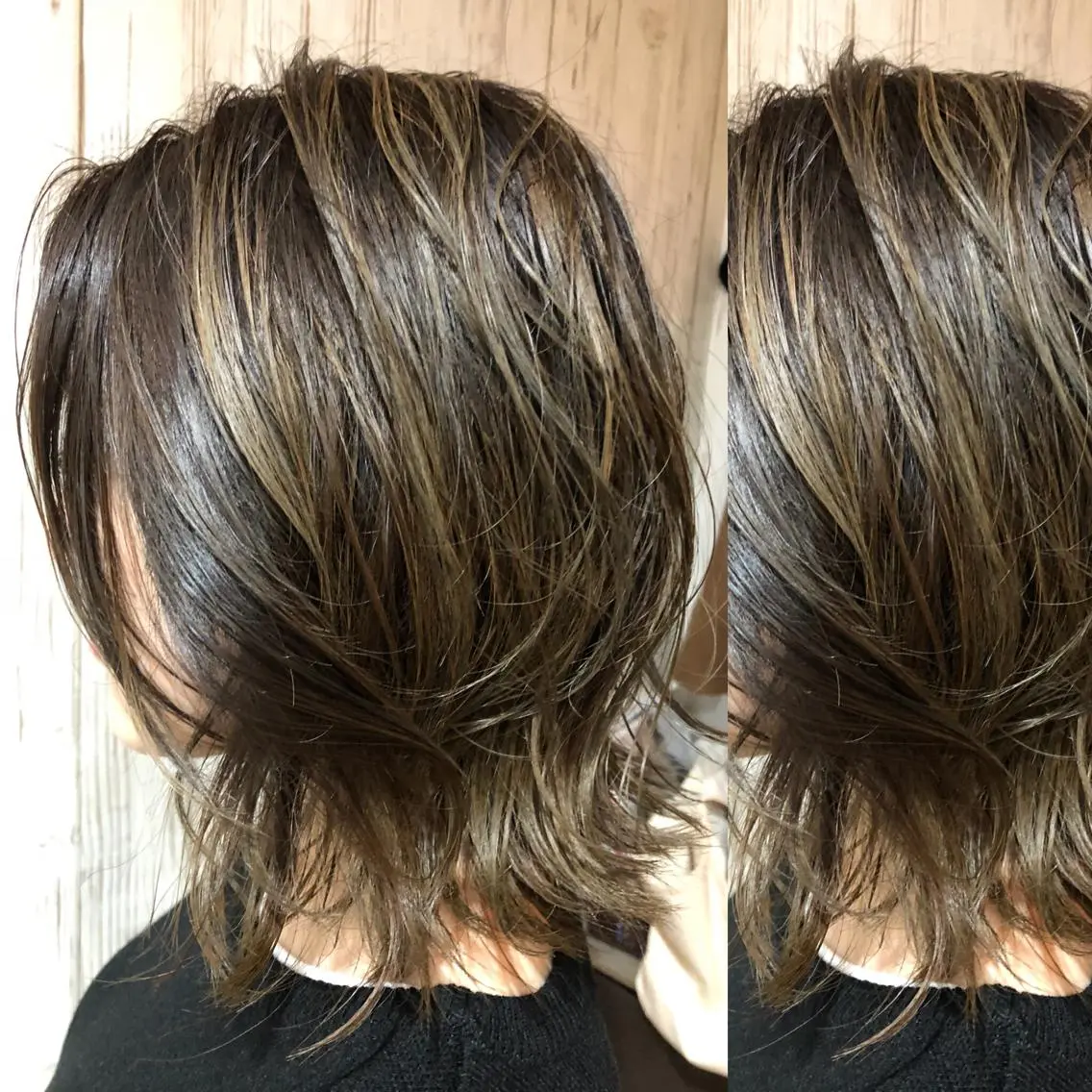ミディアム カラー 似合わせカット 外ハネヘア ヘアサロンオスカー 岸和田蛸地蔵店のヘアスタイル