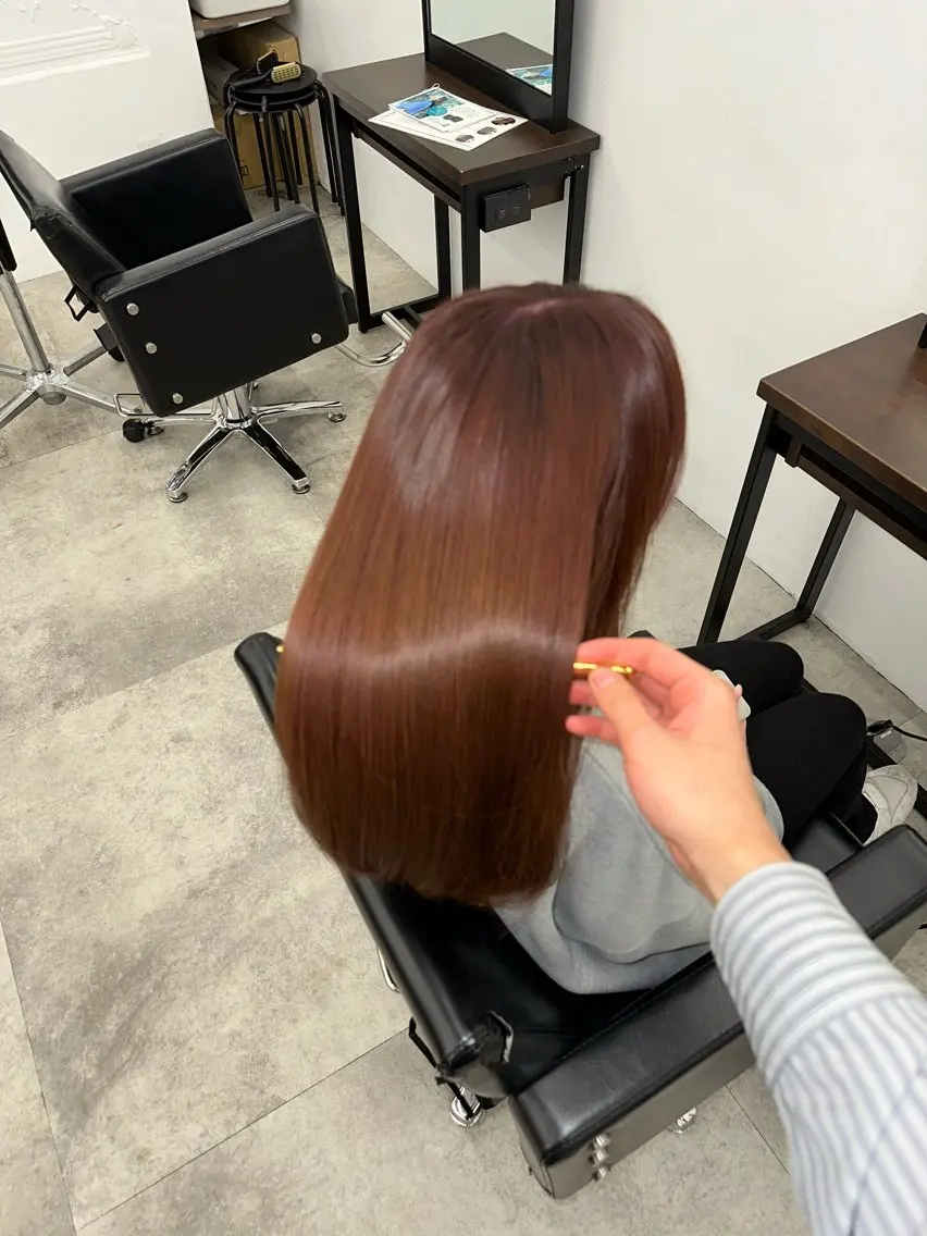 ロング ヘアカラー トリートメント 縮毛矯正/髪質改善 /艶カラー/こうめいのヘアスタイル