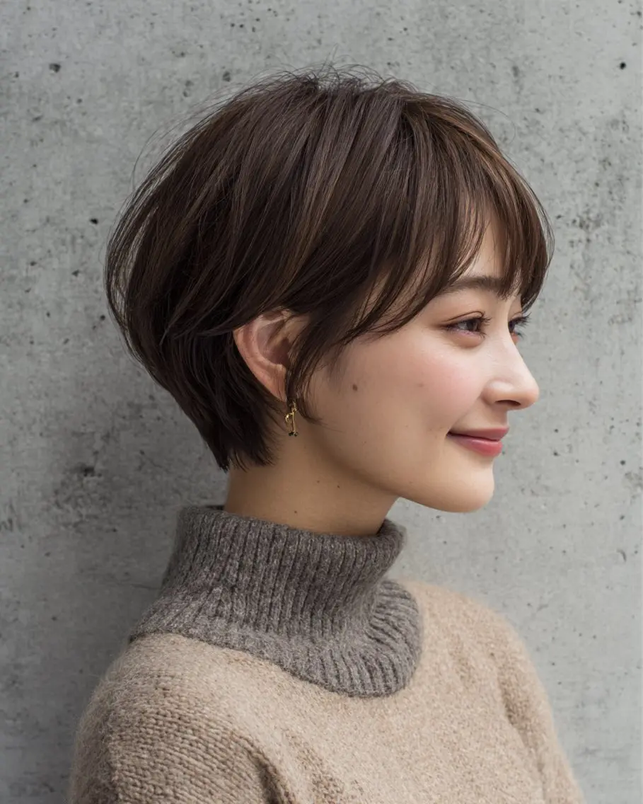 ショート 🐾 脱白髪染め 篠崎🐾のヘアスタイル
