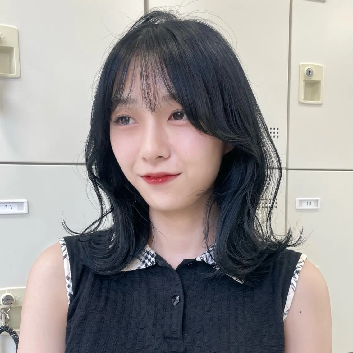 セミロング カット ヘアカラー MOE 福岡韓国ヘア✧︎のヘアスタイル