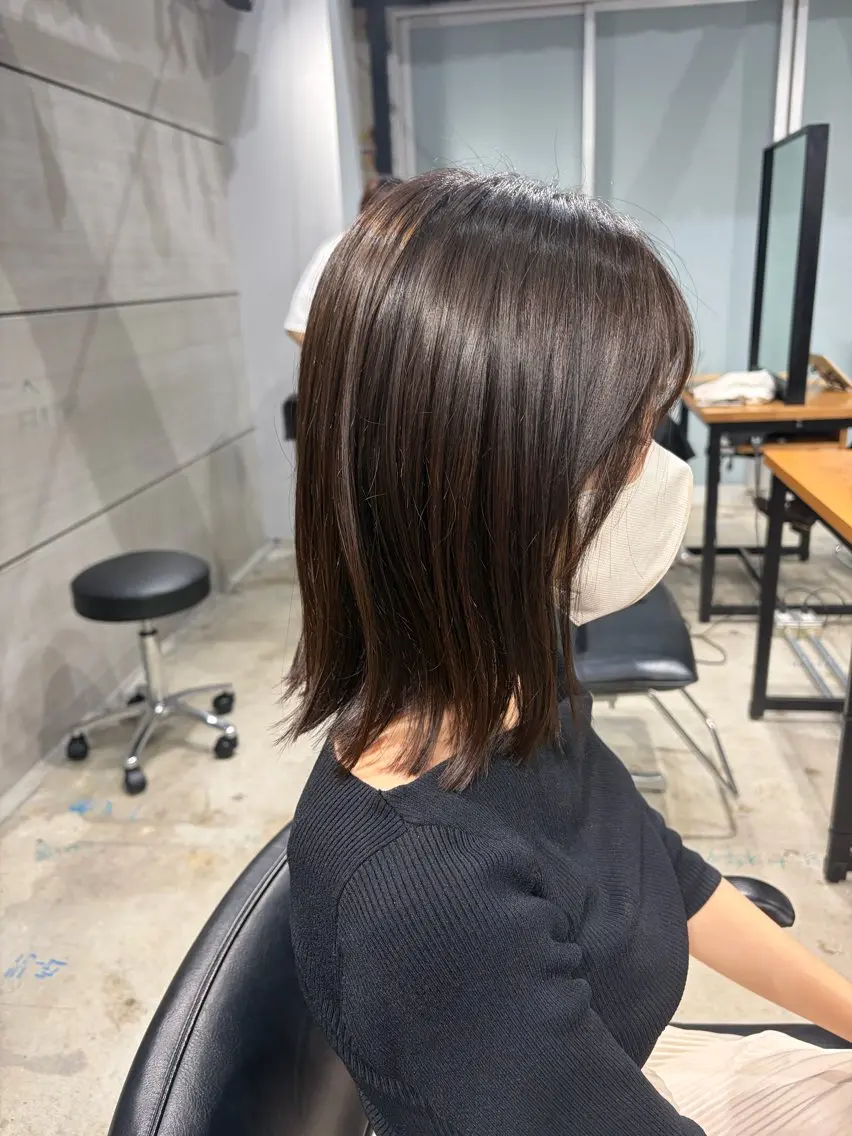 ミディアム カラー ヘアカラー トリートメント ナチュラルカラー/ ワンカラー/あんりのヘアスタイル