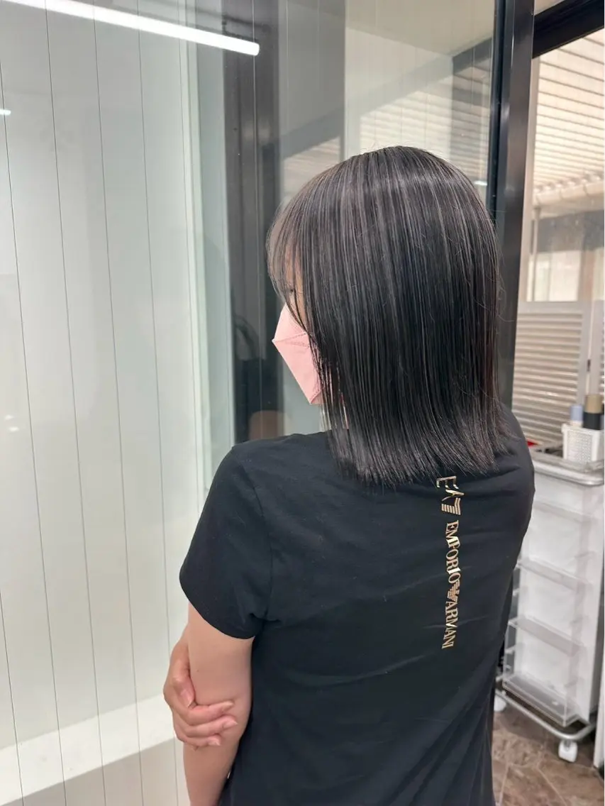 ショート ミストバング ハイライト 髪質改善 韓国風ヘア レイヤーカット LaMimi🖤 SAYAKAのヘアスタイル