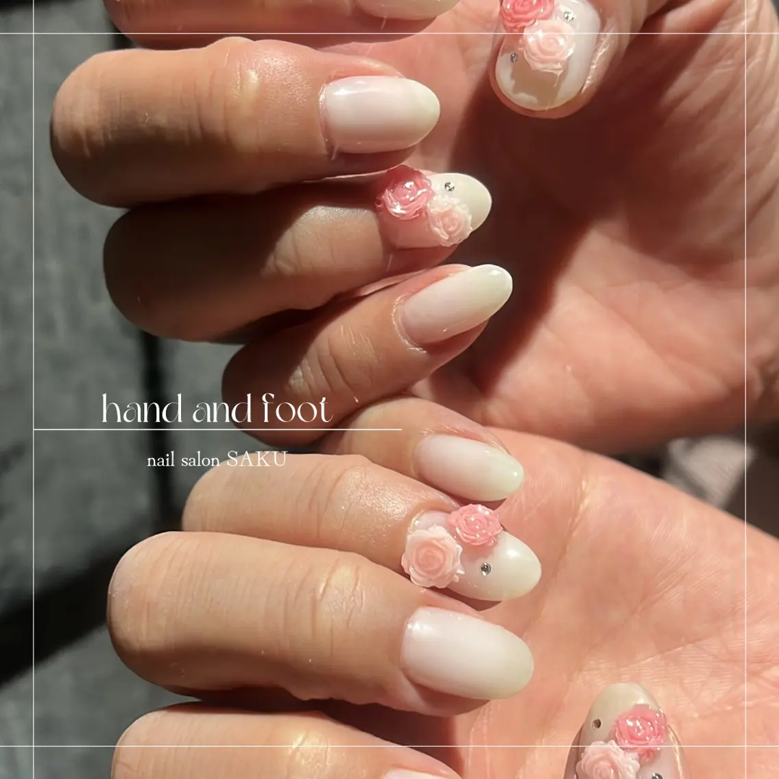 ネイル フレンチネイル ニュアンスネイル シンプルネイル ワンホンネイル ハンドネイル SAKU nail 作島茜のネイルデザイン