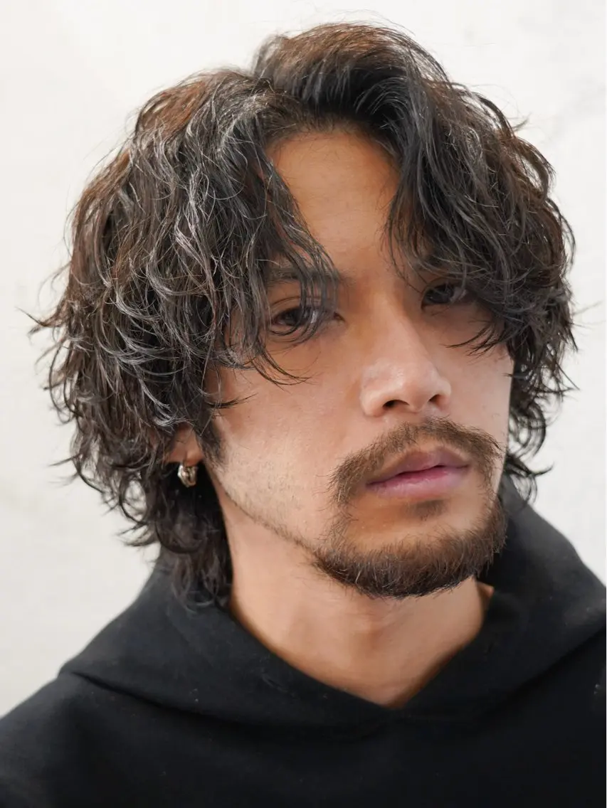 パーマ メンズ カット パーマ fifth park 六反穂 龍介のヘアスタイル