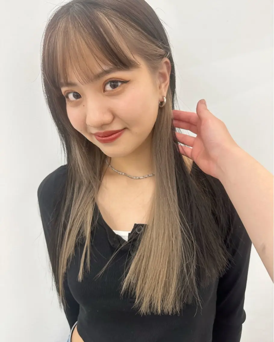 ロング カラー ヘアカラー 顔まわりカット/艶髪 カラー✨けいとのヘアスタイル
