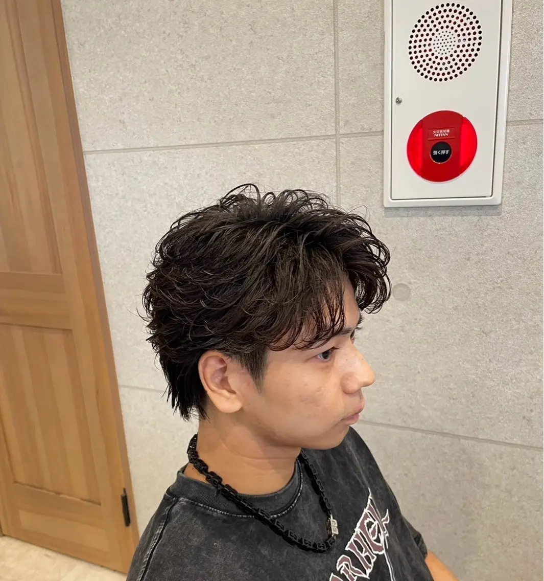パーマ メンズ カット 縮毛矯正 宮之本 峻也のヘアスタイル