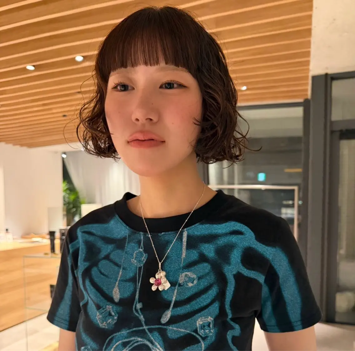 ミディアム カット ヘアカラー 中村 果乃のヘアスタイル