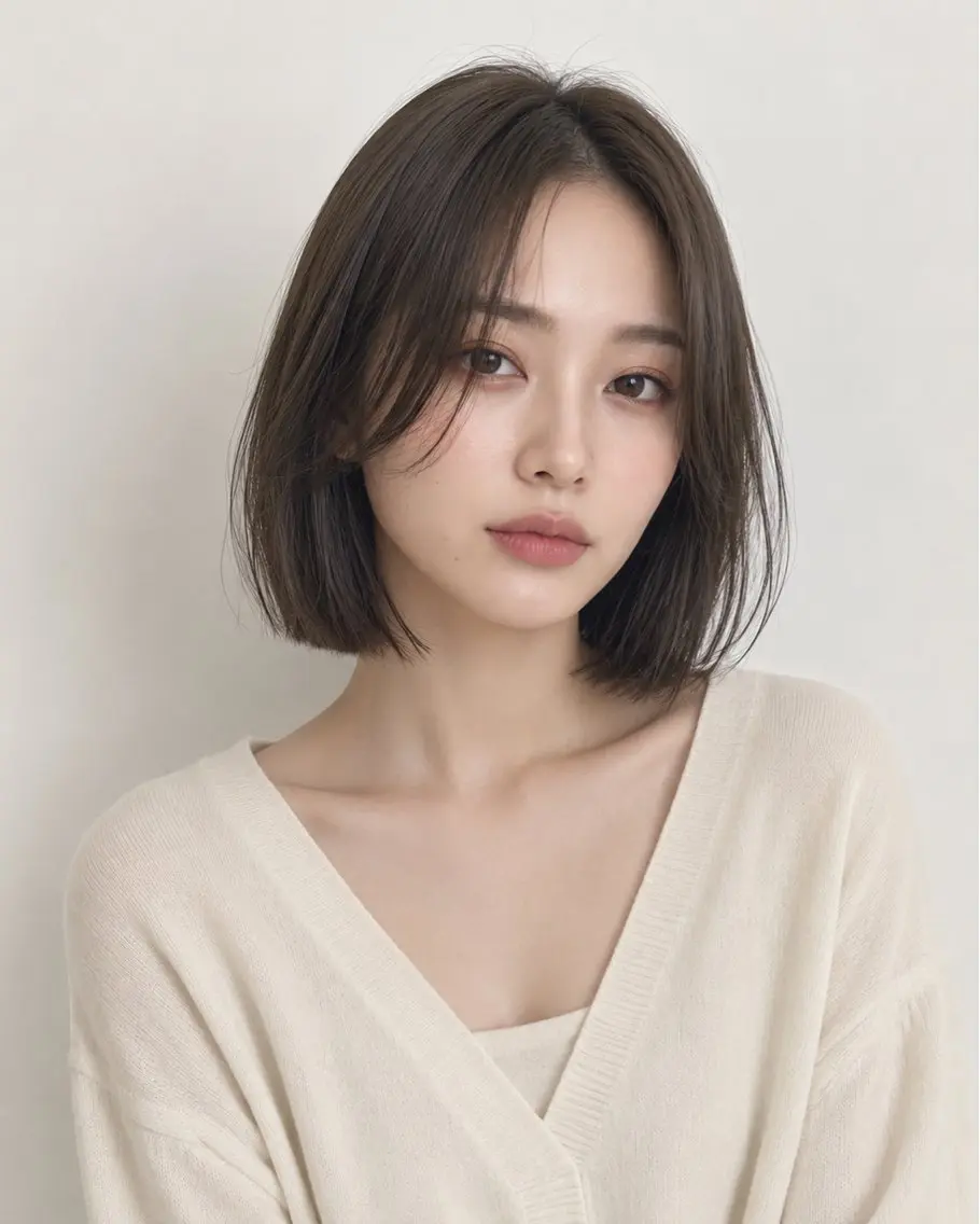 ショート カラー ボブ くびれヘア 顔周りカット 小顔カット カット ヘアカラー トリートメント モテ🤍トレンドヘア /新宿/ワカナのヘアスタイル
