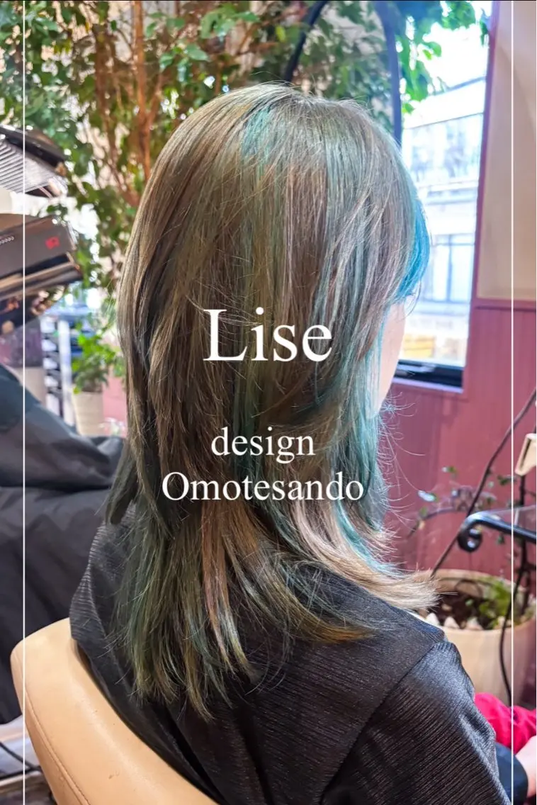 セミロング カラー ヘアアレンジ ヘアカラー ヘアセット 表参道Lise おおいしおりのヘアスタイル