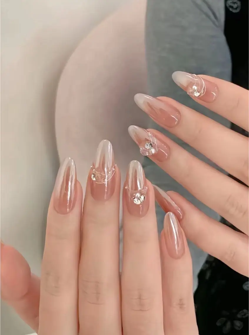 ネイル 長さ出し フレンチネイル グラデーション 卒業式 マグネットネイル ハンドネイル MIHANA NAILのネイルデザイン