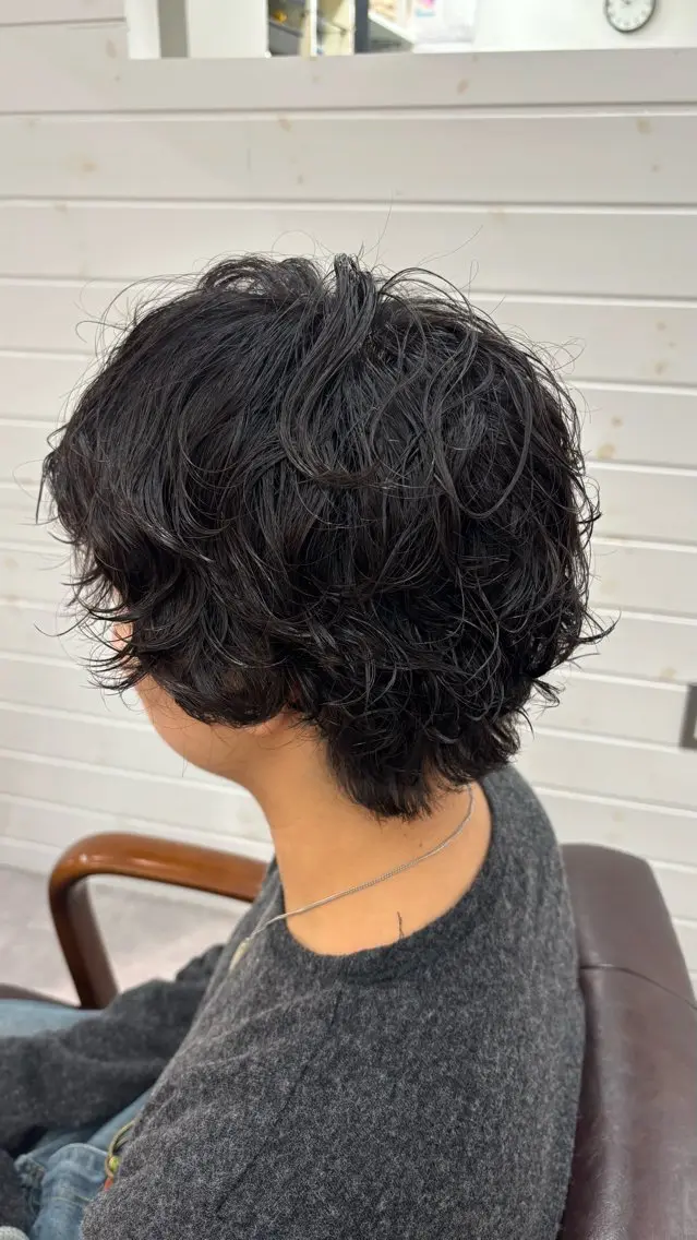 ショート パーマ カット 草津駅前/髪質改善 カラー/岩本遥加のヘアスタイル