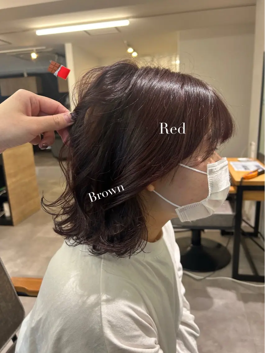 ミディアム カラー カット ヘアカラー トリートメント 暖色･似合わせカラー (廣石沙英🎀)のヘアスタイル