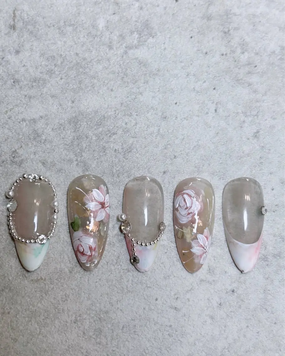 ネイル 春ネイル ハンドネイル Su. Naillandのネイルデザイン