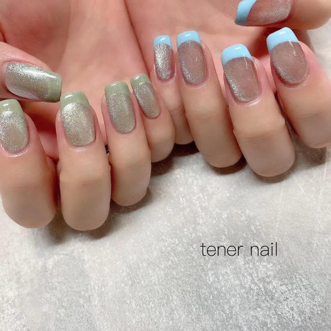 ネイル フレンチネイル マグネットネイル テネルネイル tener nailのネイルデザイン
