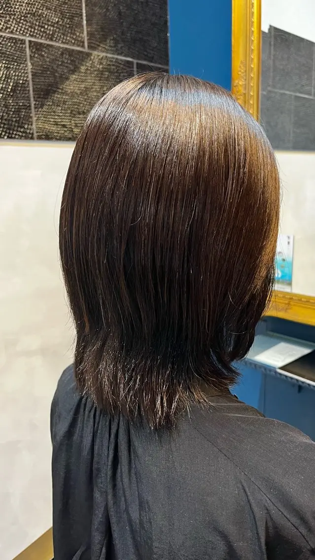 ミディアム ヘアカラー トリートメント 艶髪 藤原まいこのヘアスタイル