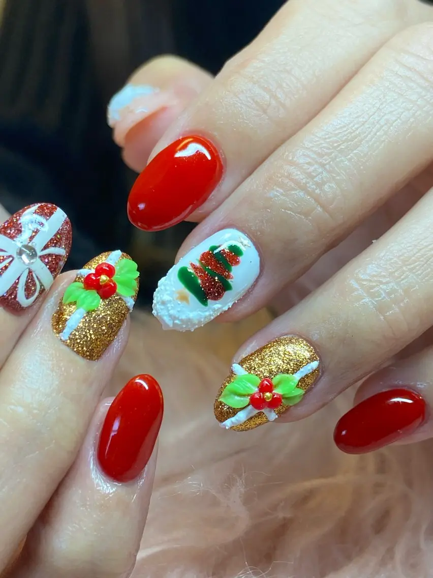 ネイル 冬ネイル クリスマス HandSnail 座間ネイルサロンのネイルデザイン