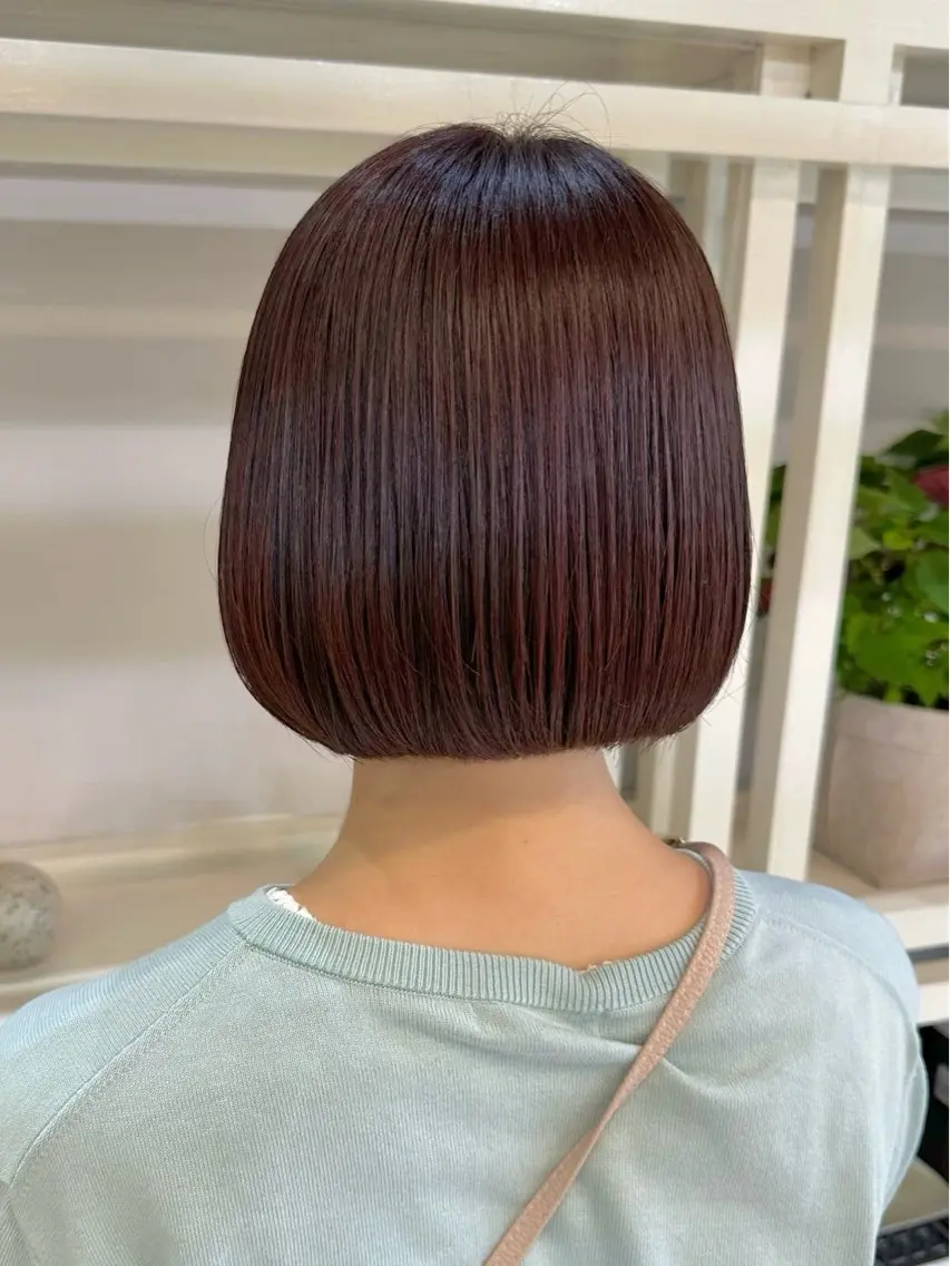 ミディアム カラー カット トリートメント 透明感カラー/ボブ /佐藤伶のヘアスタイル