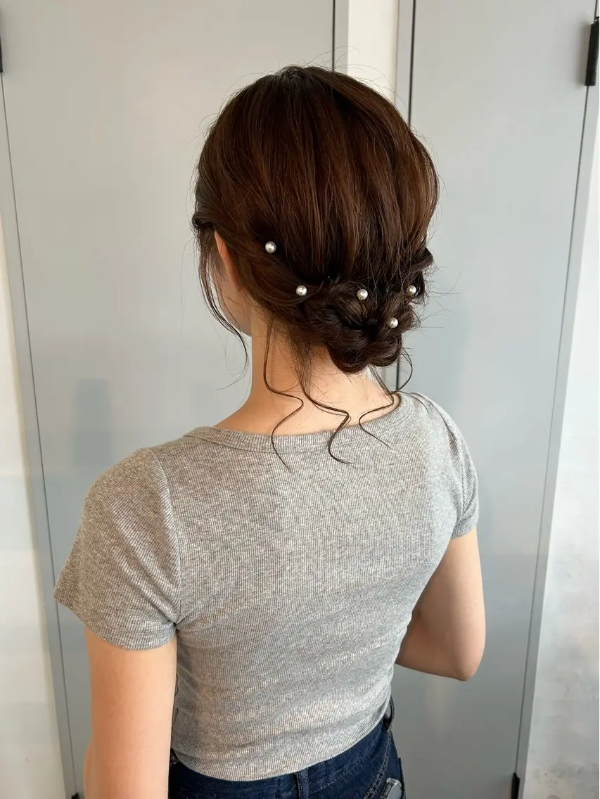 ミディアム ヘアセット FERIA 池田 比嘉あゆ美のヘアスタイル