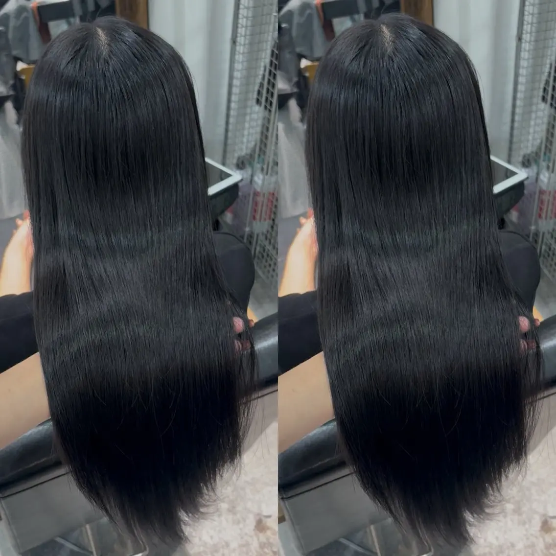ロング カラー 黒髪 透明感カラー ヘアカラー なんば、心斎橋🍓 ハイトーンnicoのヘアスタイル