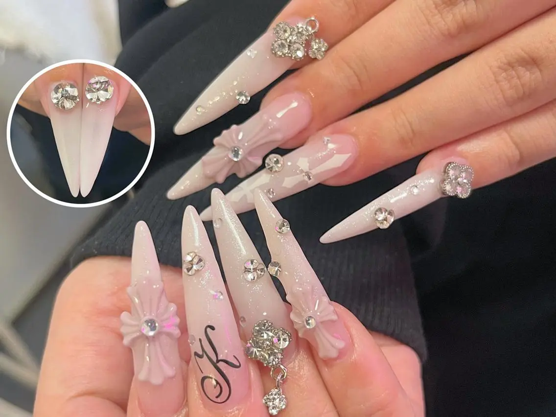 ネイル 長さ出し グラデーション 卒業式 キラキラネイル マグネットネイル RiRi Belle Nail池袋のネイルデザイン
