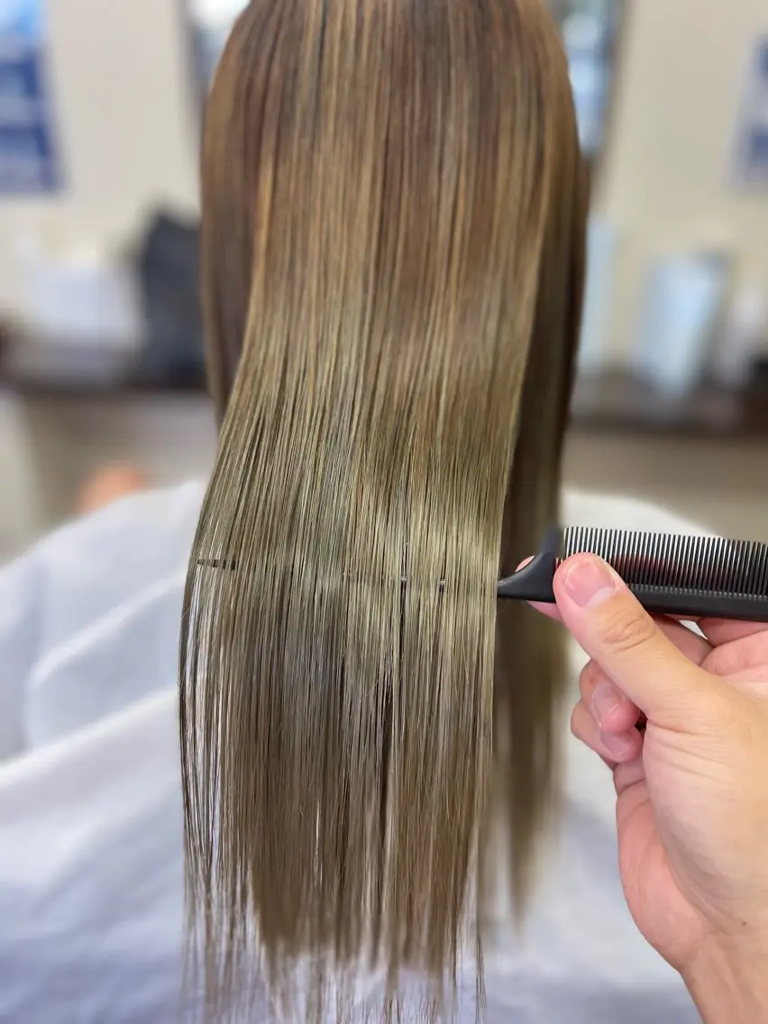 ミディアム カラー オリーブカラー カット ヘアカラー トリートメント 田中 就のヘアスタイル