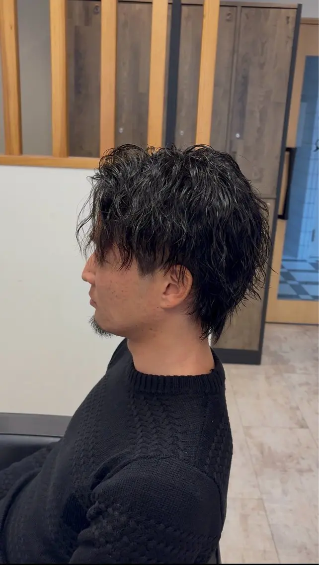 ショート パーマ メンズ カット パーマ メンズサロン リョウタのヘアスタイル