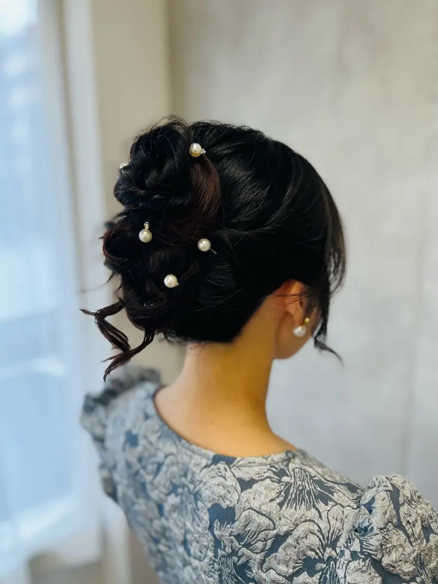 【モデル】🌷ヘアアレンジ🌷アップ、編みおろし、巻き髪など(日本髪不可)の写真