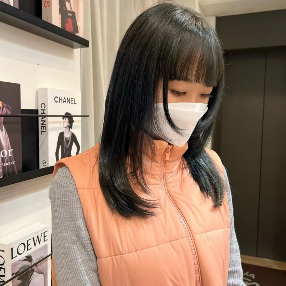ミディアム カラー ブルーカラー ALBUM ୨୧のヘアスタイル
